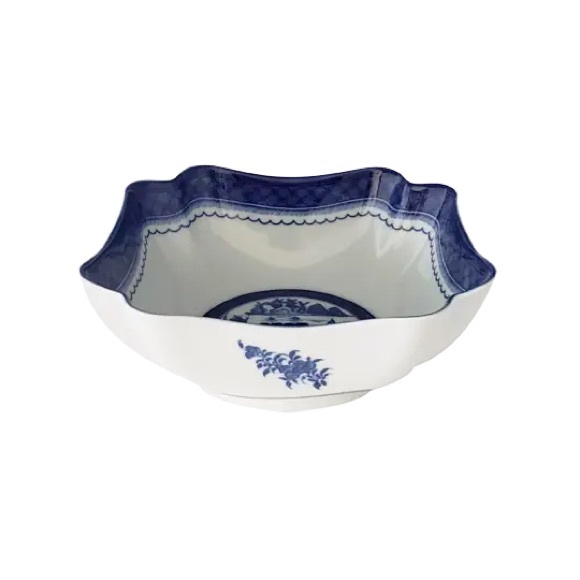MOTTAHEDE Blue and White BLUE CANTON Square Porcelain Bowl - Picture 1 of 8